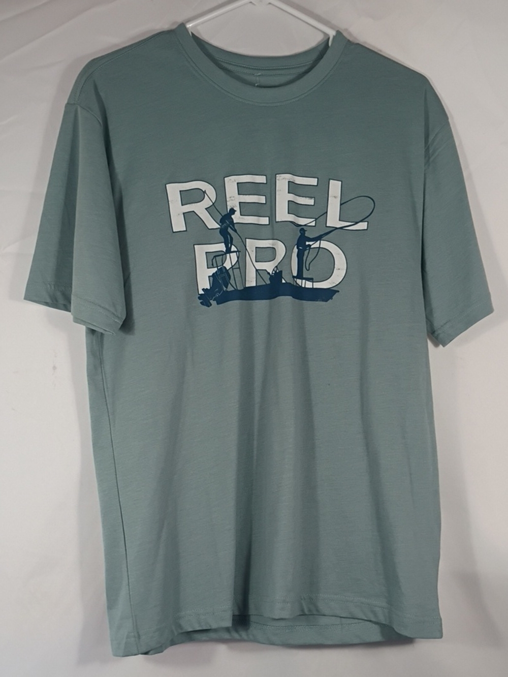 NWT Reel Pro Fishing Mist Heather Fly Casting Short Sleeve Tee Mens Size Medium